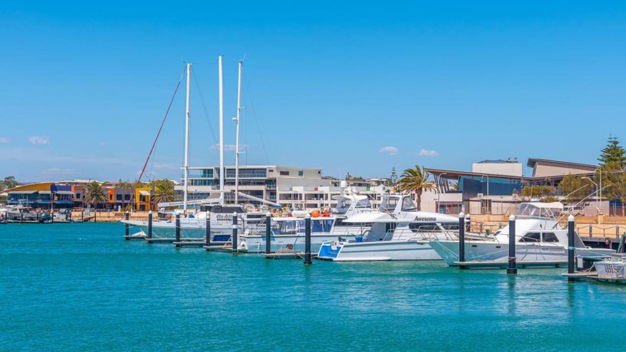 GERALDTON, AUSTRALIA, JANUARY 12, 2020: Marina at Geraldton in Australia